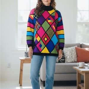 Simon Chang Multicolor Wool Sweater